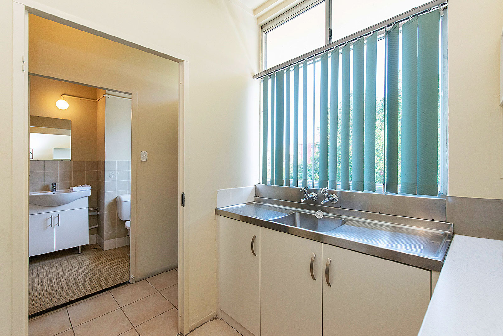 Kitchen and bathroom of standard room